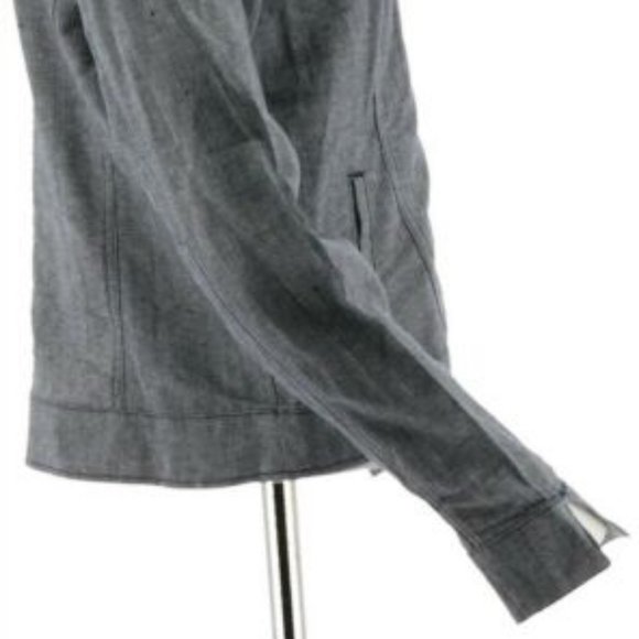 NWT LIZ CLAIBORNE NY HERRINGBONE NAVY ZIP JACKET 8 - Picture 7 of 11